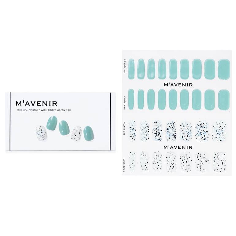Nail Sticker (Blue) - # Splinkle With Tinted Green Nail by Mavenir