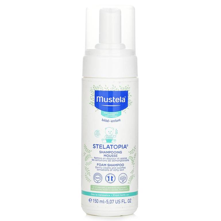شامبو رغوي Stelatopia (ينظف ويسكن الإحساسات بالحك بلطف) من Mustela