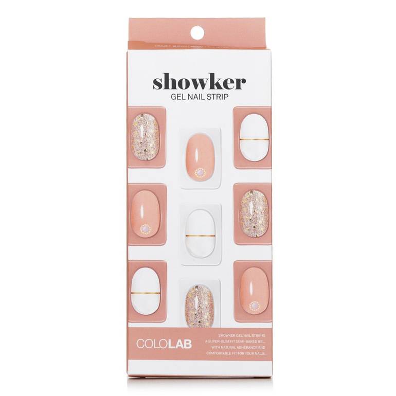 Showker Gel Nail Strip # CSA201 Gold Line Beige من Cololab