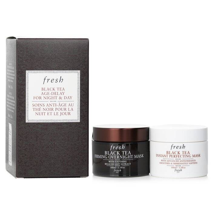 Black Tea Age-Delay For Night & Day Set: Black Tea Instant Perfecting Mask 100ml + Black Tea Firming Overnight Mask 100ml 2x100ml/3.3oz by Fresh