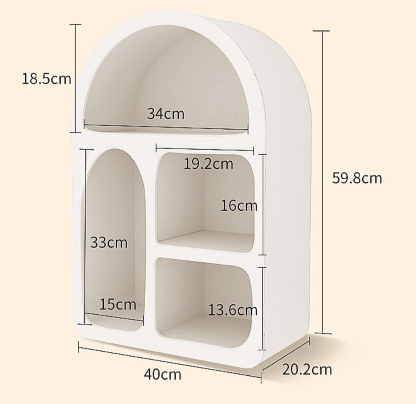  Curved storage shelf 