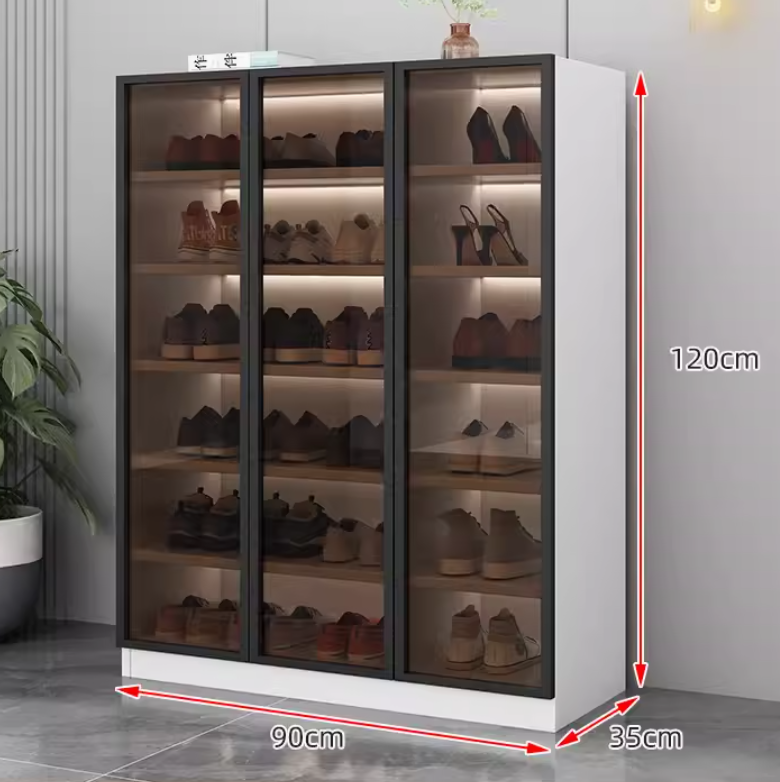  Glass door shoe cabinet 