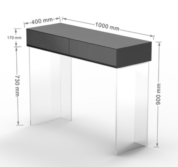  SOMPOK Console, wood and acrylic. 