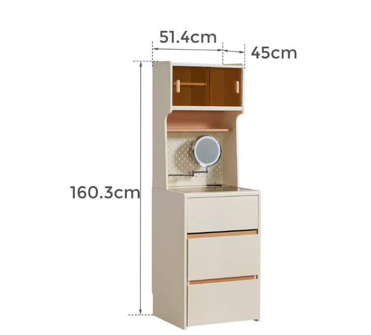  Compact dressing table with chair and illuminated mirror 