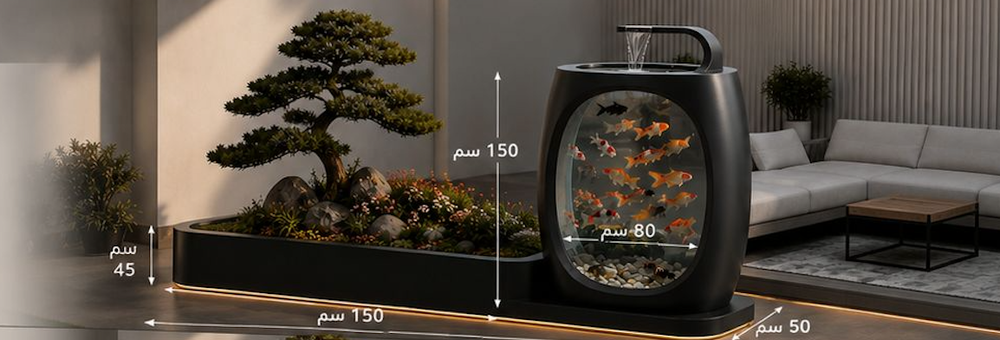  شلال وحوض أسماك: لوحة فنية لمنزلك 