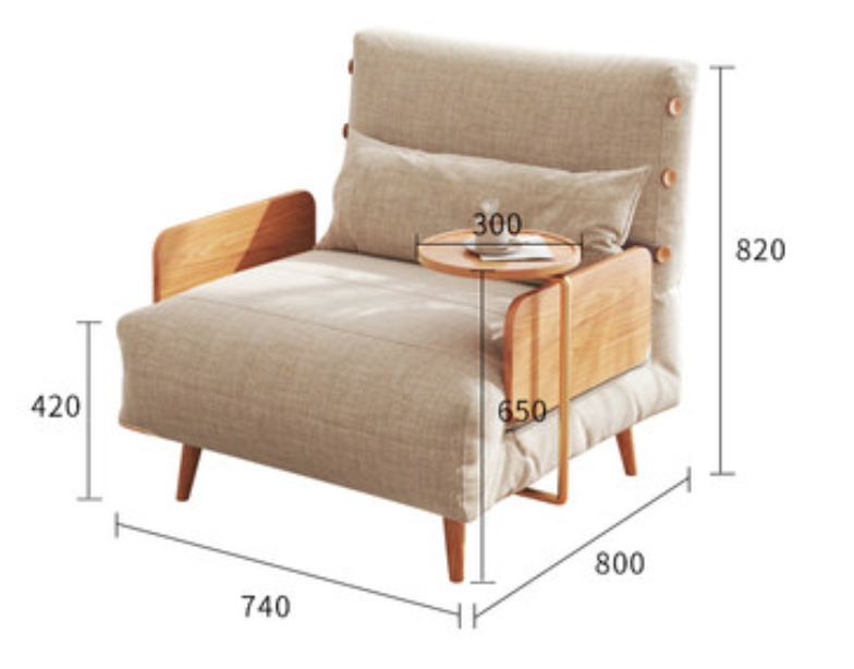  Warner sofa bed with side table 