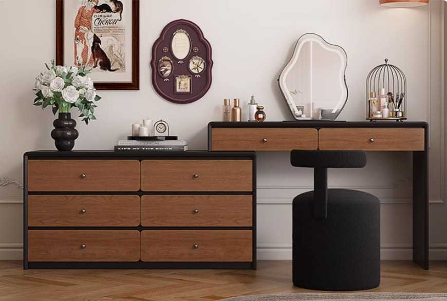  Dressing table with mirror and modern chair 