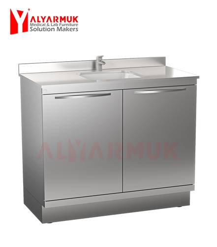 Medical Sink Cabinet Stainless Steel (1 Meter) with two doors