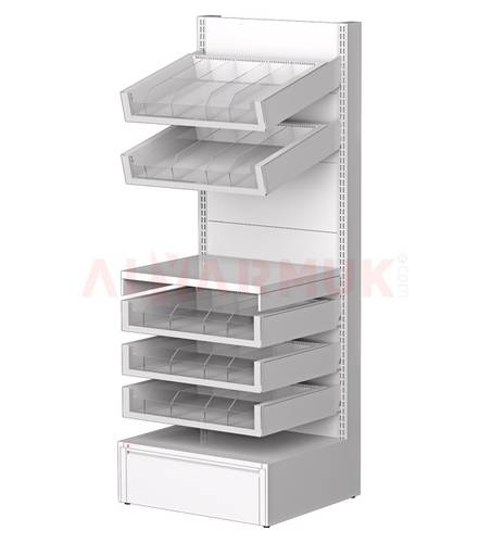 Pharmacy Wall Shelving Unit 76,3 cm with Dividers & Drawer