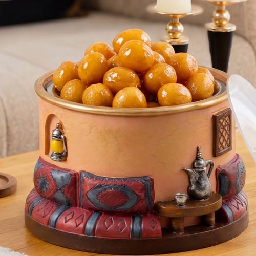 صحن ضيافة فاخر بيت قديم مع غطاء أكريلك مسطح
