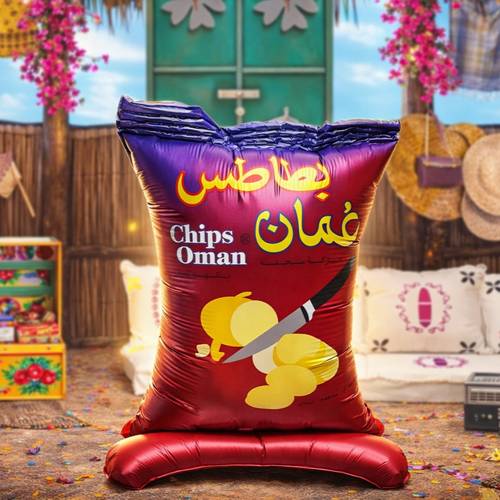 مجسم عملاق بطاطس عمان من بالون الألمنيوم - المقاس ارتفاع 112 سم العرض 72 سم 