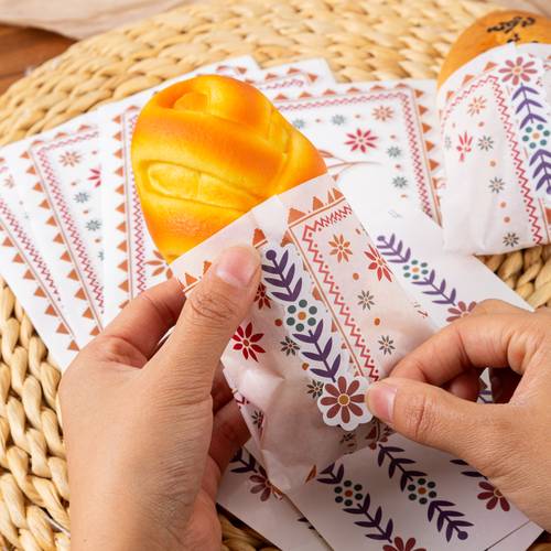 ورق تغليف الفطاير و السندويشات و المعجنات مع ملصقات - تراثي - العدد 60 ورقة و ملصق