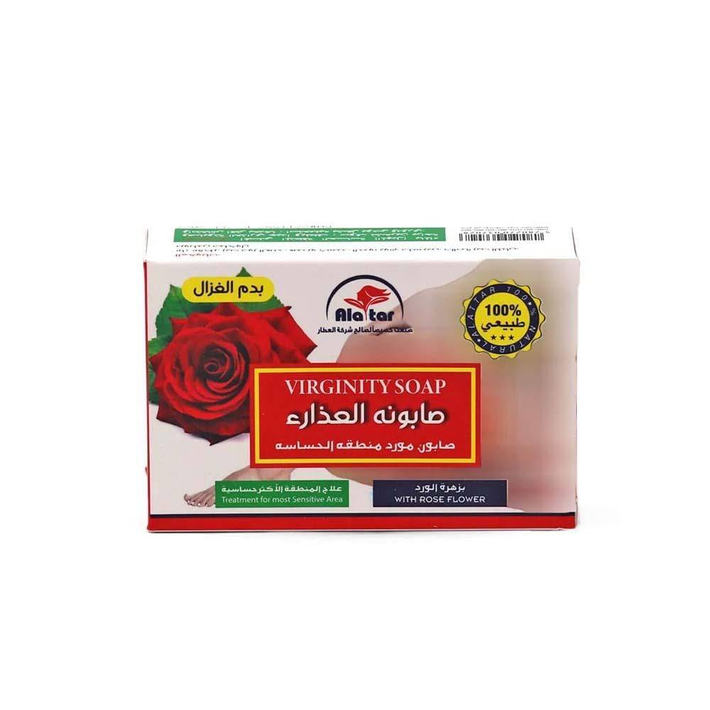 العطار صابون العذراء مورد للمنطقة الحساسة بزهرة الورد - 100 جم