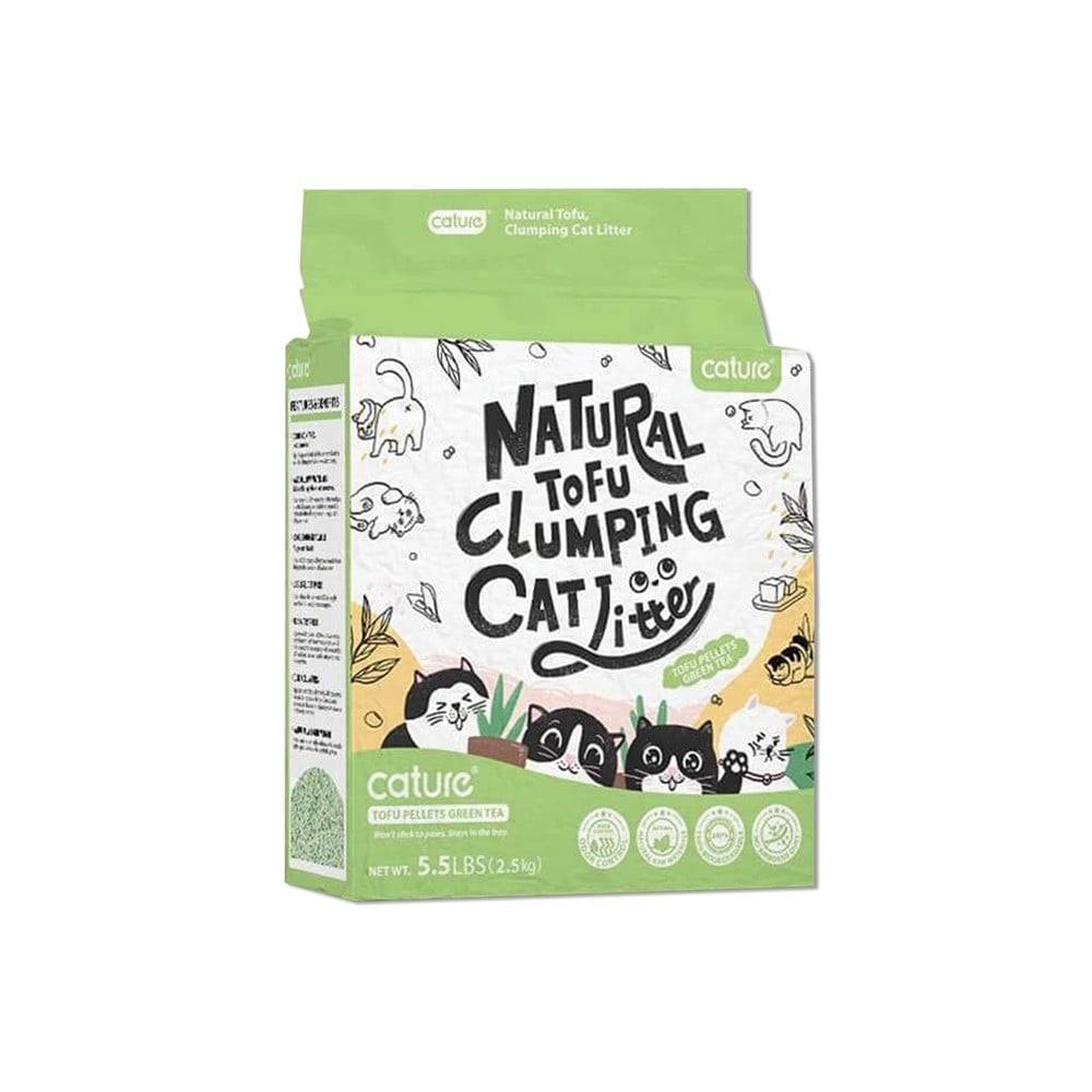 رمل كاتشور التوفو برائحة الشاي الاخضر Cature TOFU Clumping Cat Litter 2,5kg Green Tea 2,4kg