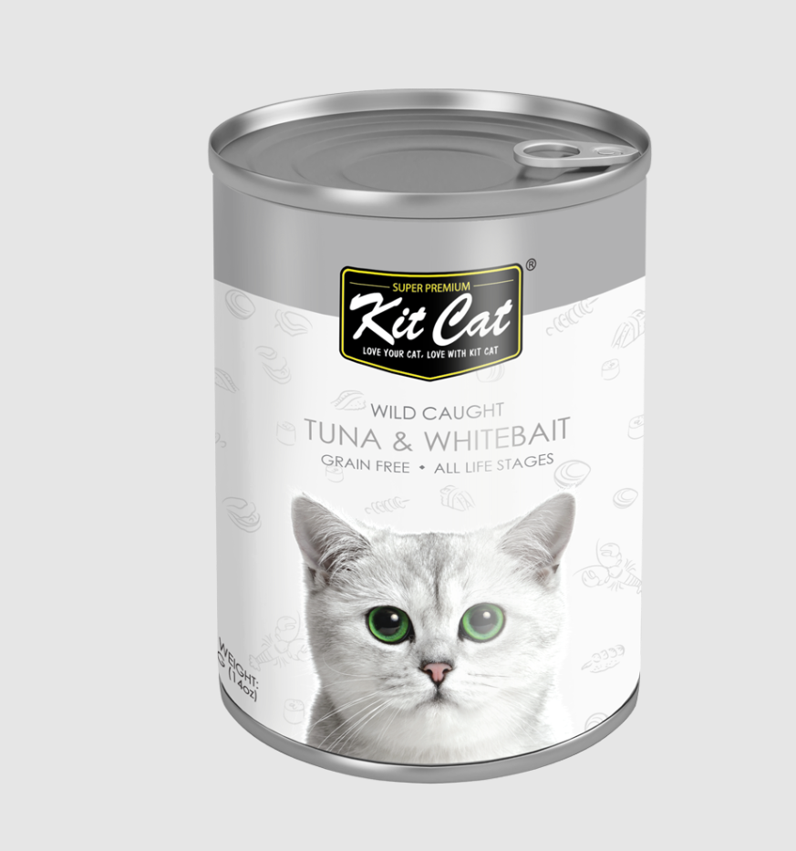 كت كات معلبات التونة وصغار السمك (طعام رطب للقطط الصغيرة والبالغة) Kit Cat Tuna & Whitebait