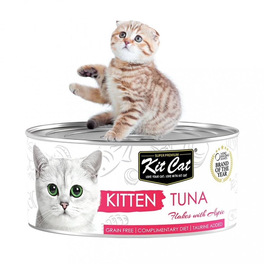 كت كات معلبات تونا للقطط الصغيرة 80غ Kit Cat KITTEN Tuna with Flakes 80g