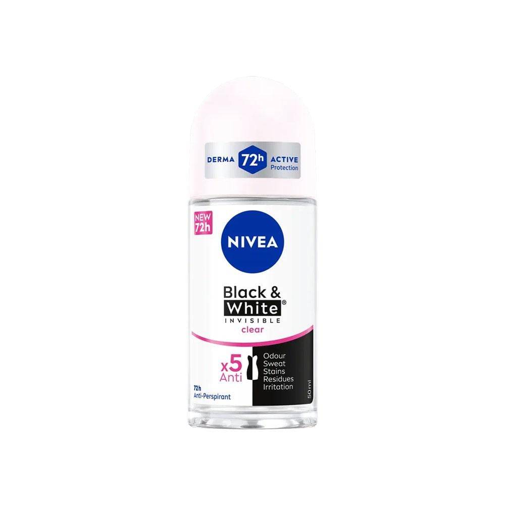 Nivea Deodorant Roll On White & Black Invisible Original for Women - 50 ml