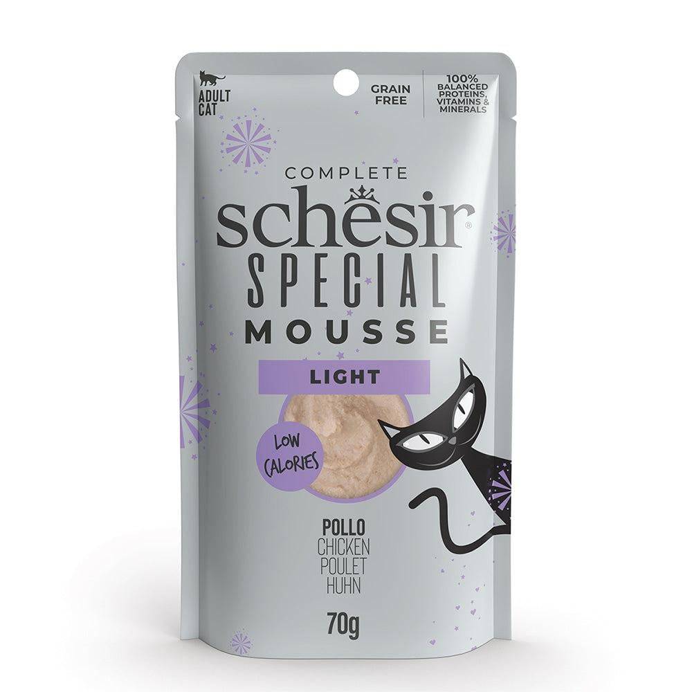 شيزر سبيشل لايت اظرف الدجاج المهروس طعام صحي للقطط البالغة Schesir Special Light chicken in Mousse 70g in Pouch