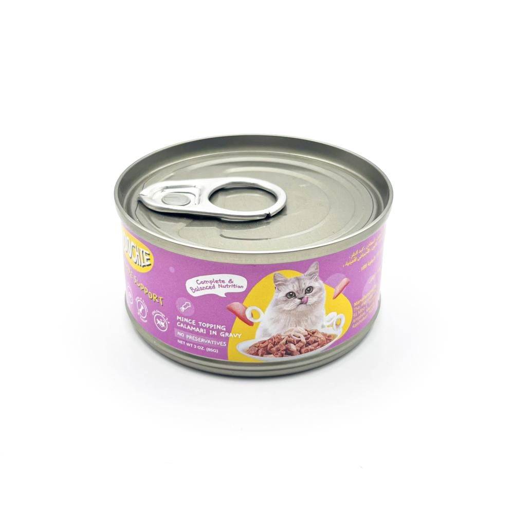 موتشي تونة الكالاماري 85 جرام Moochie Mince Topping Calamari in Gravy