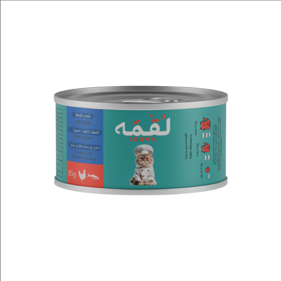 لقمة دجاج مع ماكريل في المرق الكثيف (جريفي)