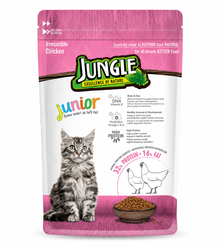 Jungle Kitten Dry Cat Food - Healthy Chicken (500g)