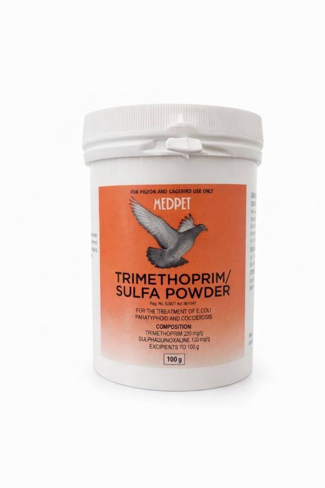 Medpet Trimethoprim / Sulfa Powder – ميدبيت علاج السالمونيلا والكوكسيديا للحمام وطيور الزينه