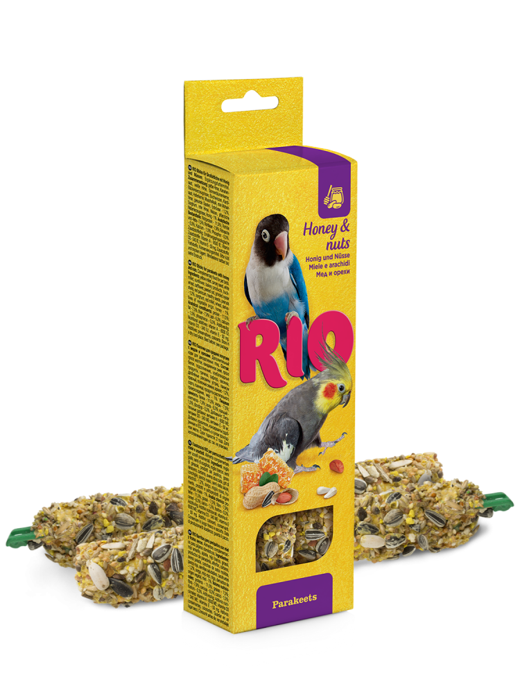 ريو سناك بالعسل والمكسرات لطيور الروز والكروان وطيور البراكيت RIO Sticks for parakeets with honey and nuts