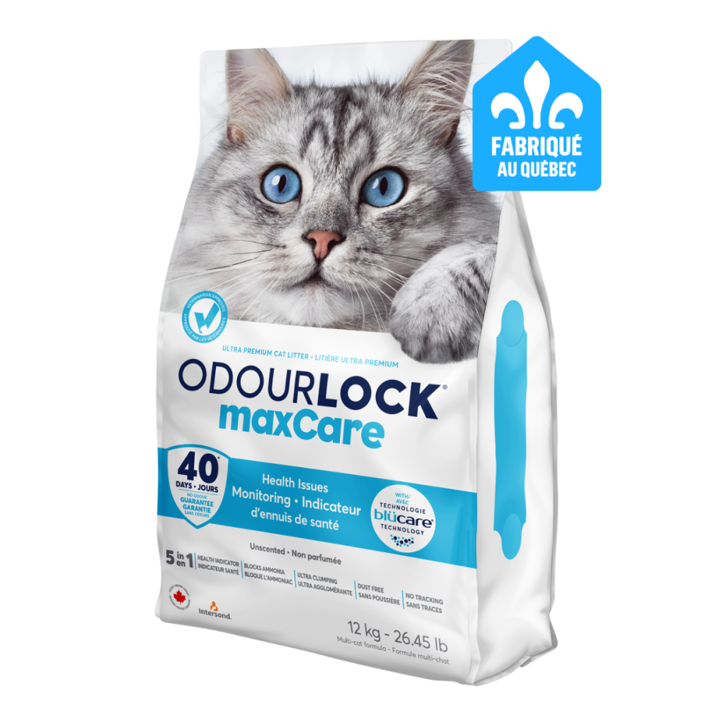 Intersand MaxCare cat litter for early detection of cat health problems - pure advanced granules Intersand OdourLock® maxCare