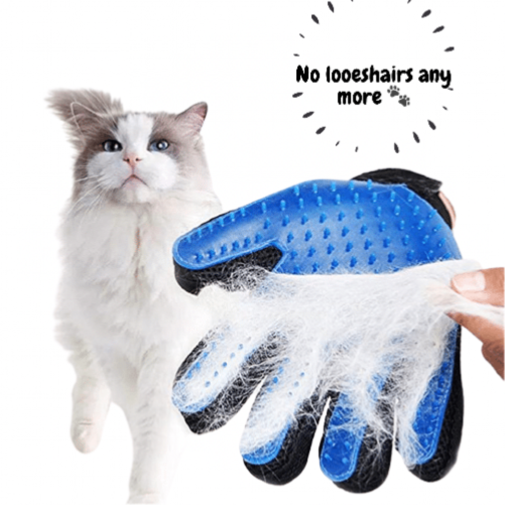 Silicone Pet Cat Grooming Glove for Bathing and Hair Combing