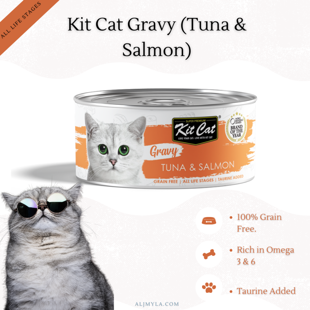 معلبات كت كات جرافي تونا مع السالمون بالمرق Kit Cat Gravy (Tuna & Salmon) Canned food