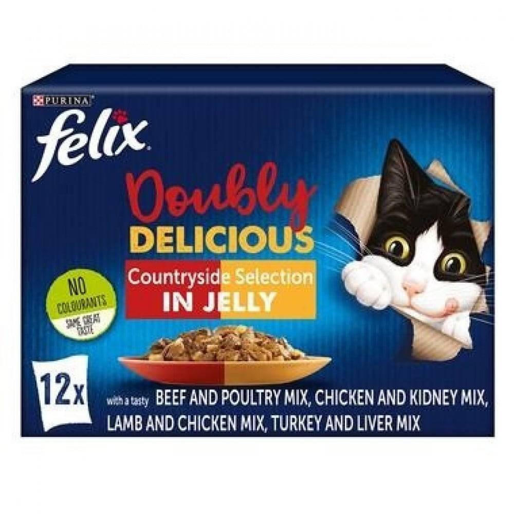 بيورينا فيليكس مجموعة وجبات مختارة من اللحوم 12 ظرف × 1كغ PURINA Felix Doubly Delicious In Jelly 12 Pouch × 1kg