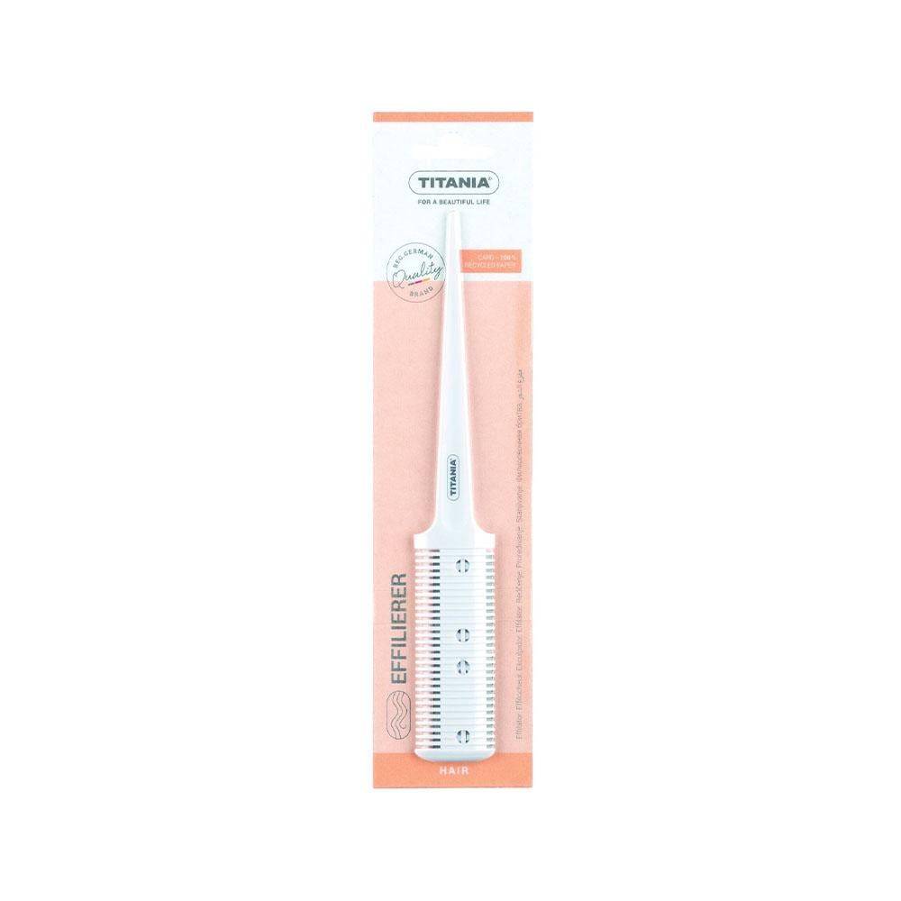 Titania hair comb with a razor to safely remove excess hair from the head