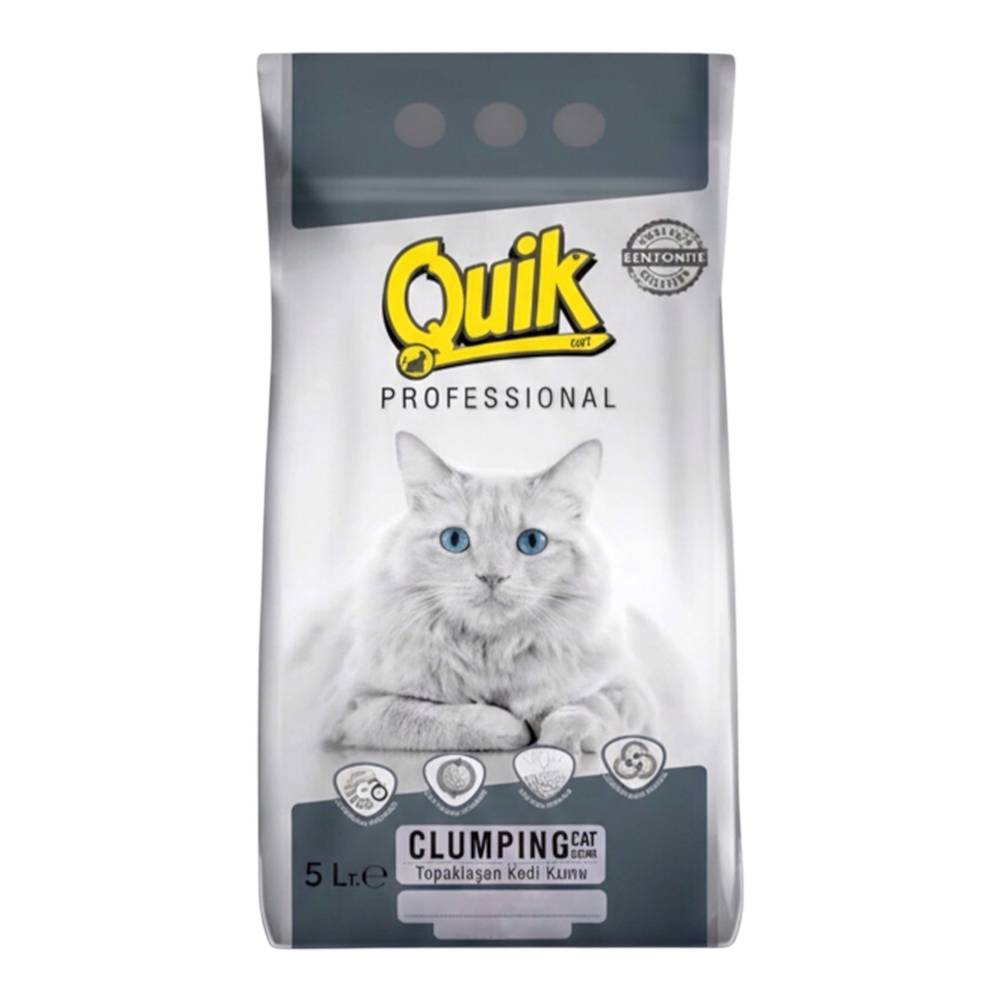 Quik - White Bentonite Cat Litter with Activated Carbon - 10L