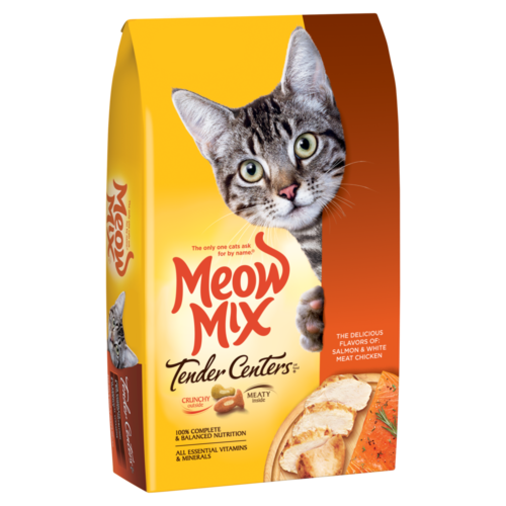 Meow Mix Tender Centers Salmon & Chicken Flavors Dry Cat Food مياو مكس طعام جاف للقطط نكهة السالمون والدجاج