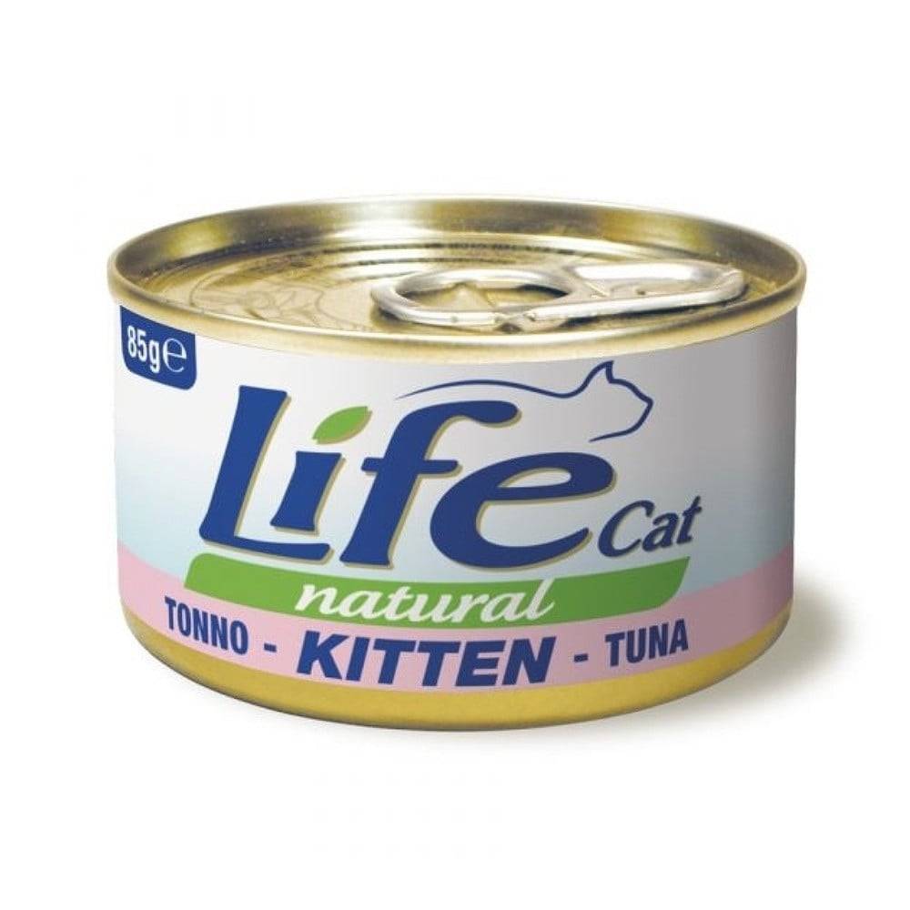 لايف كات معلبات التونة للقطط الصغيرة - شرائح التونة مع الأرز 85غ Life Cat Natural Kitten Food - Tuna 85g