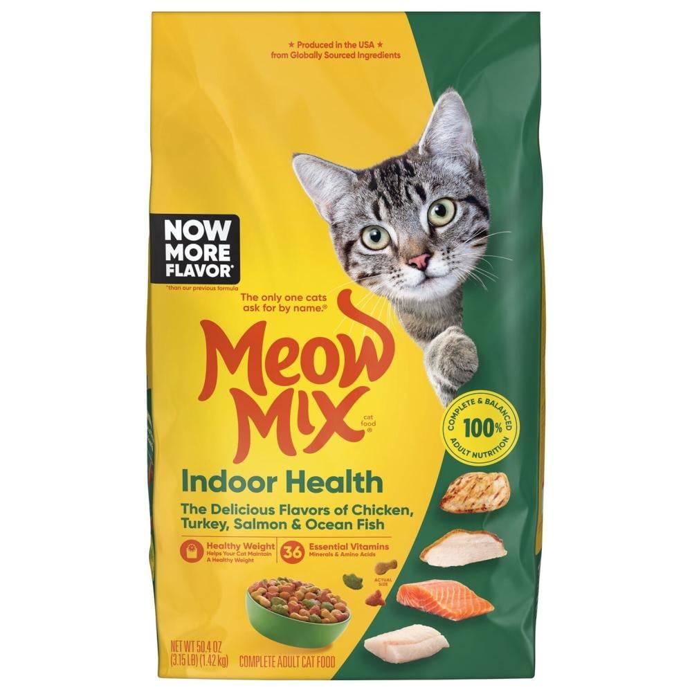 Meow Mix Indoor Health Dry Cat Food ,مياو مكس طعام القطط الصحي للقطط المنزلية