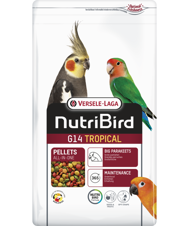 فيرسل لاقا تروبيكال طعام البراكيت - حبيبات باليتس لطيور الروز والكروان VERSELE-LAGA NutriBird G14 TROPICAL