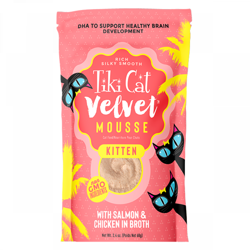 Tiki Cat Velvet Mousse Kitten With Salmon Chicken In Broth 80G