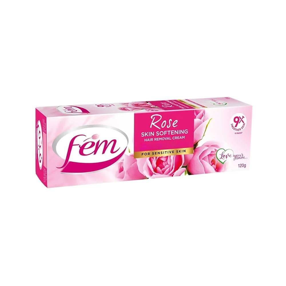 Fem Hair Removal Cream with Rose Extract for Sensitive Skin - 120 gm