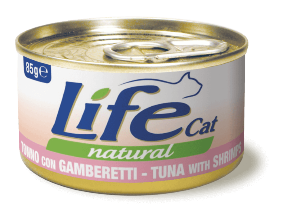 لايف كات معلبات التونة مع الجمبري Life cat | Natural wet food - Tuna with Shrimp
