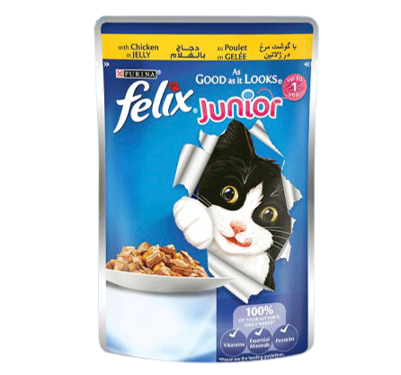 PURINA FELIX junior Chicken in Jelly بيورينا فيليكس اظرف الدجاج بالجلي للقطط الصغيرة