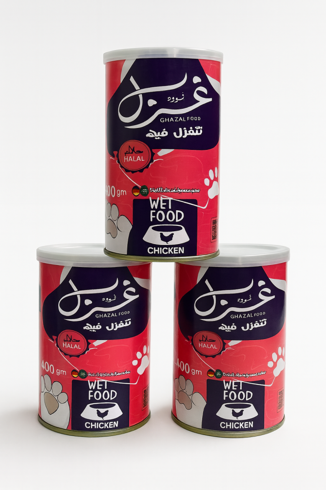 اكل قطط غزل طعام رطب وجبه كاملة بنكهة الدجاج 400غ