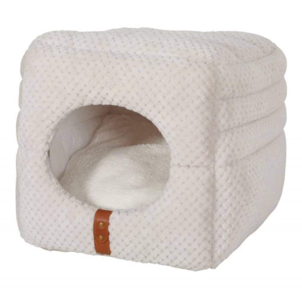 زولوكس بالوما سرير للقطط 2 في 1 - كوخ بيج ورمادي ZOLUX Cube 2 IN 1 Quilted PALOMA