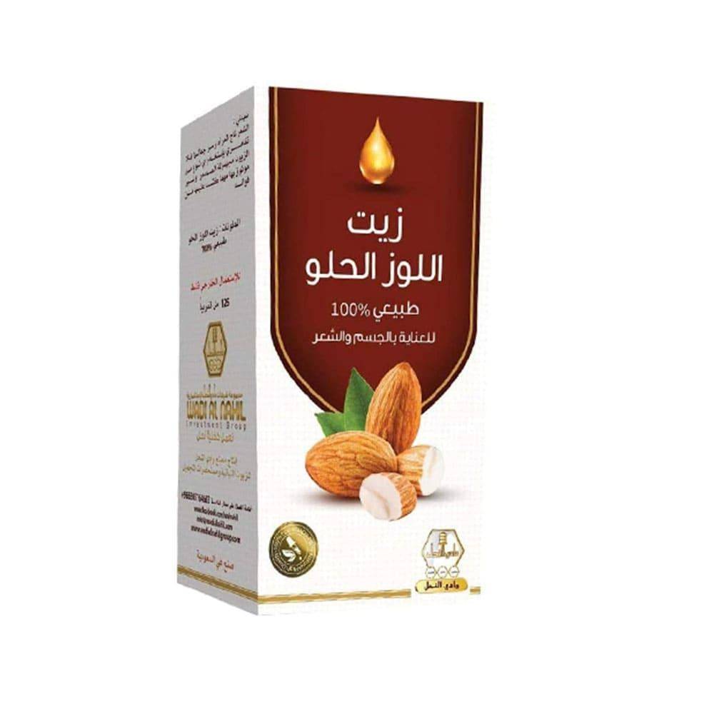 وادي النحل زيت اللوز الحلو للعناية بالجسم والشعر - 125 مل
