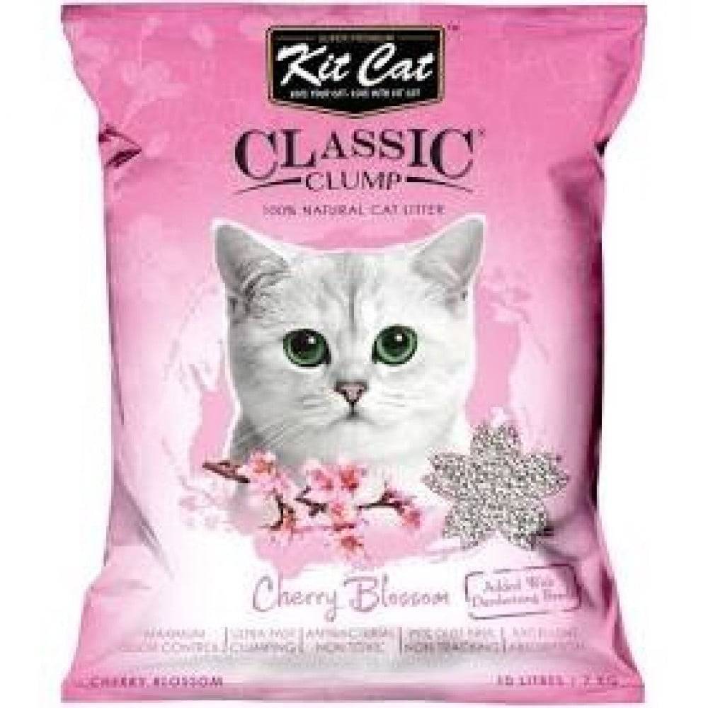 كت كات رمل كلاسيك للقطط برائحة زهرة الكرز Kit Cat Classic Clump Cherry Blossom Cat Litter Cat Litter