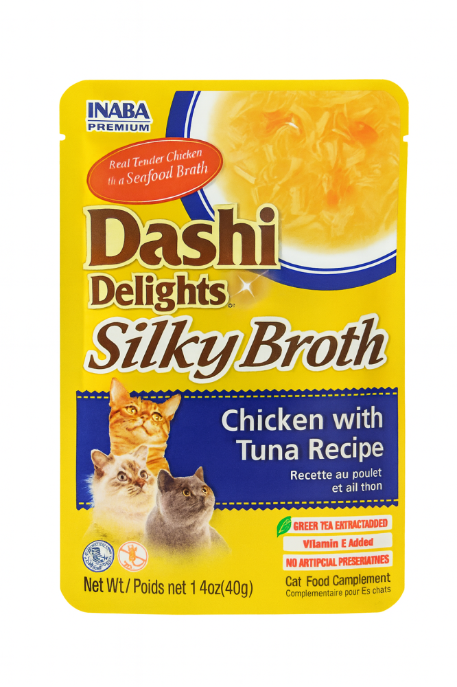 اينابا داشي ديلايت شوربة الدجاج مع التونة 40غ INABA Dashi Delight Silky Broth Chicken with Tuna Recipe 40g