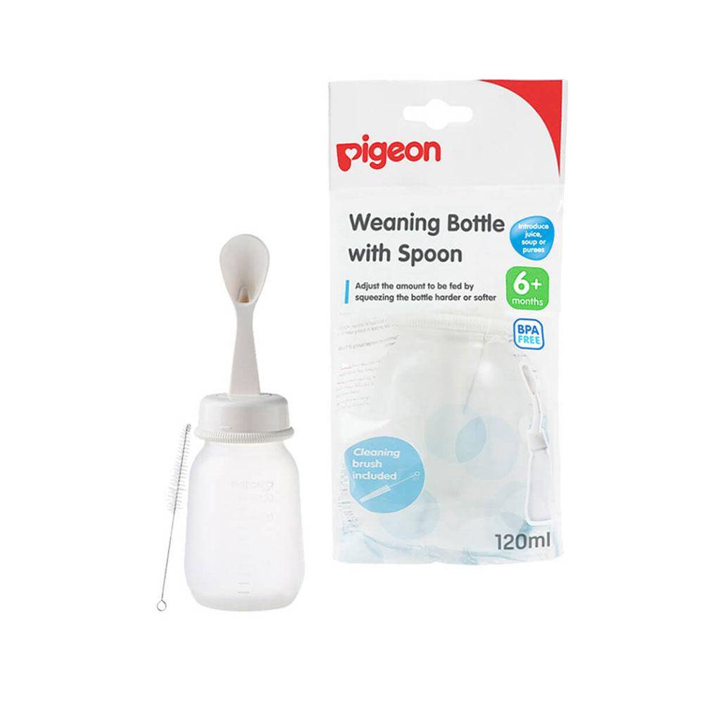 Pigeon Weaning Feeding Bottle with Spoon +6 Months - 120ml