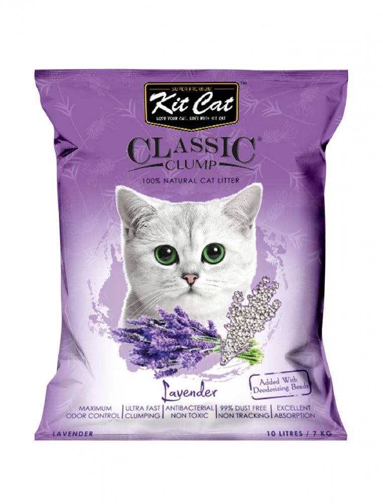 كت كات رمل كلاسيك للقطط برائحة اللافندر Kit Cat Classic Clump Lavender Cat Litter Cat Litter