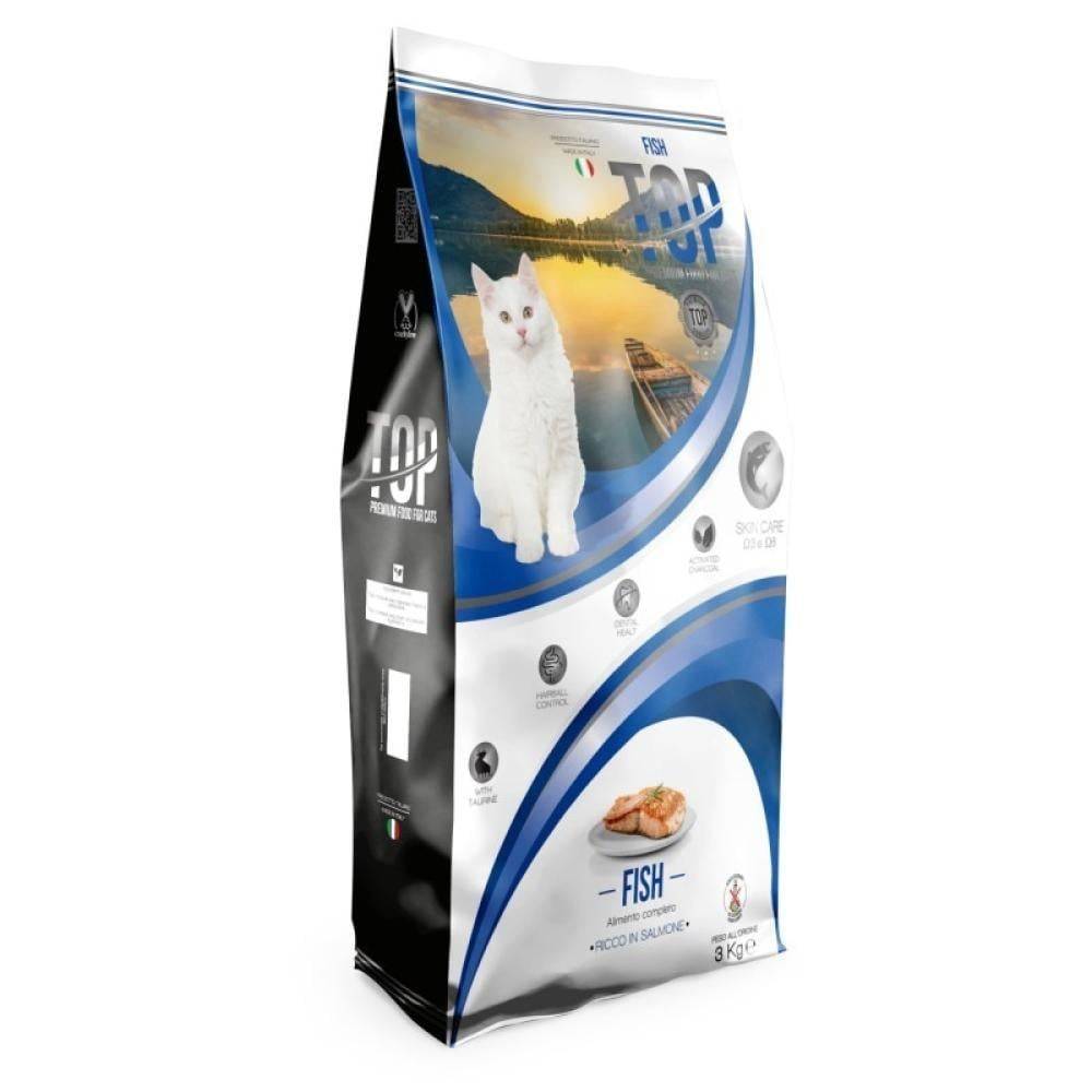 توب طعام جاف للقطط البالغة والمعقمة اكل قطط - سمك السالمون Top Dry food for Adult & sterilized cat - Fish