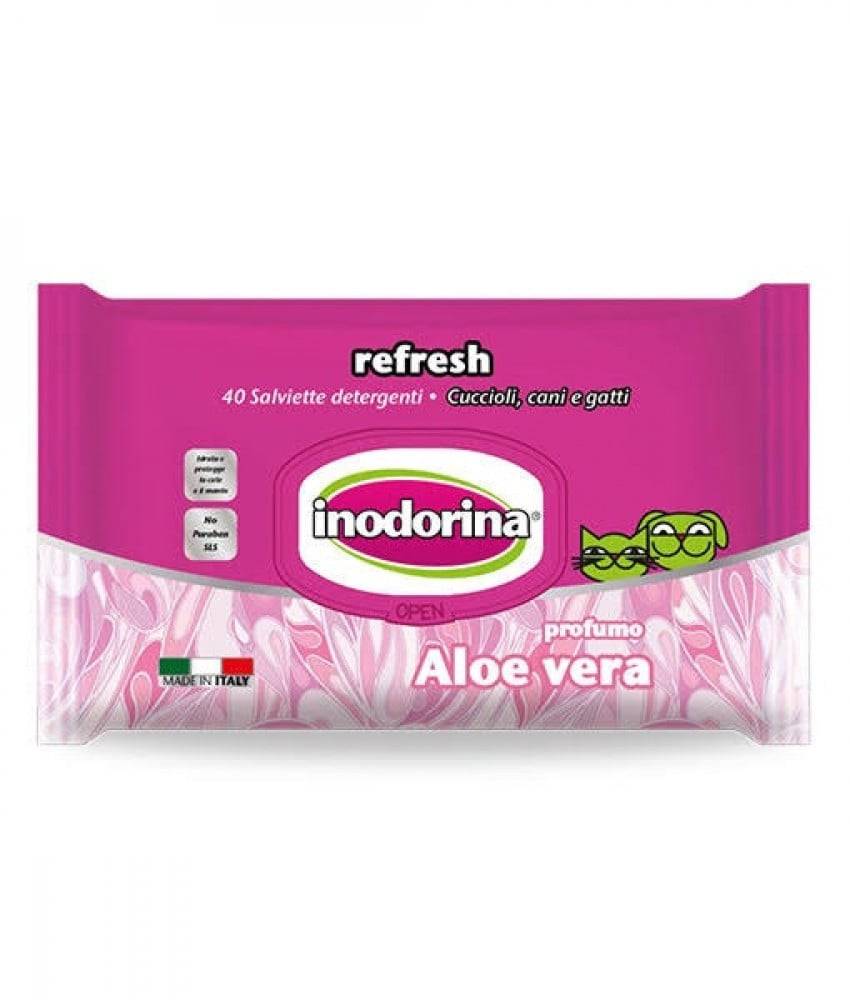 انودورينا مناديل رطبة برائحة الصبار 40 منديل Indodorina Refresh Aloe Vera Perform - 40 wet wipes